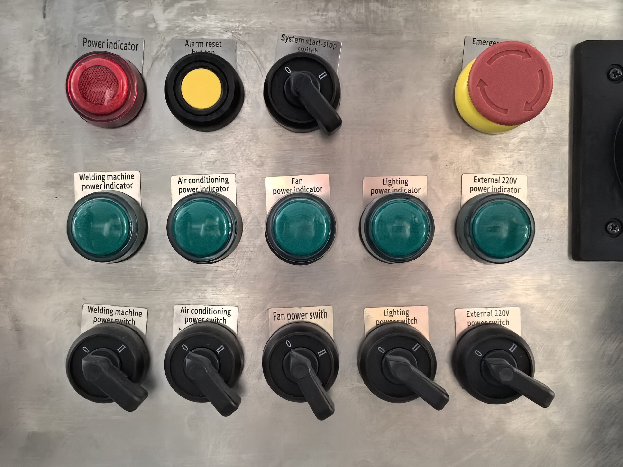 control equipment inside welding habitat for monitoring welding operations and safety systems