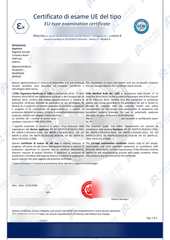 ATEX certification document for explosion-proof welding habitat system